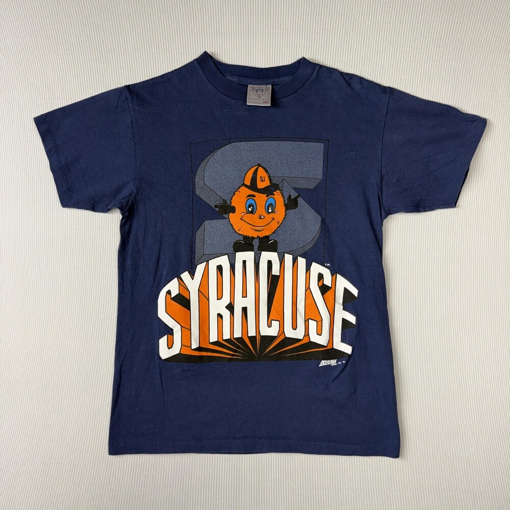 Vintage Syracuse Orange Shirt Mens Medium Blue NCAA Basketball Delta Tee 90s